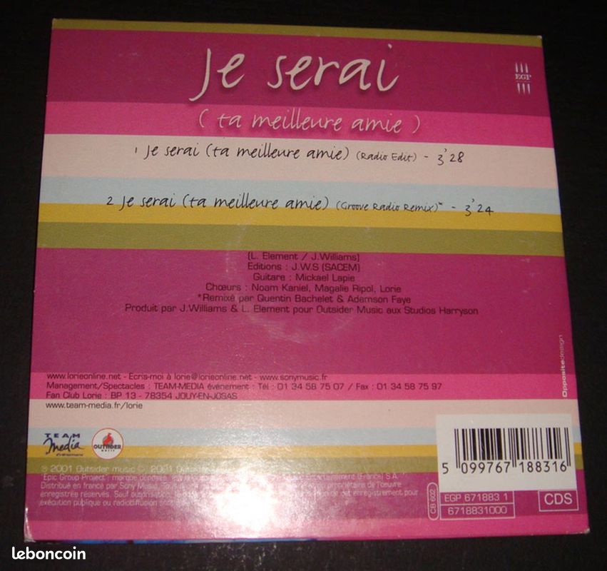 Lorie - Je serai (ta meilleure amie) - 2 titres (image 2)