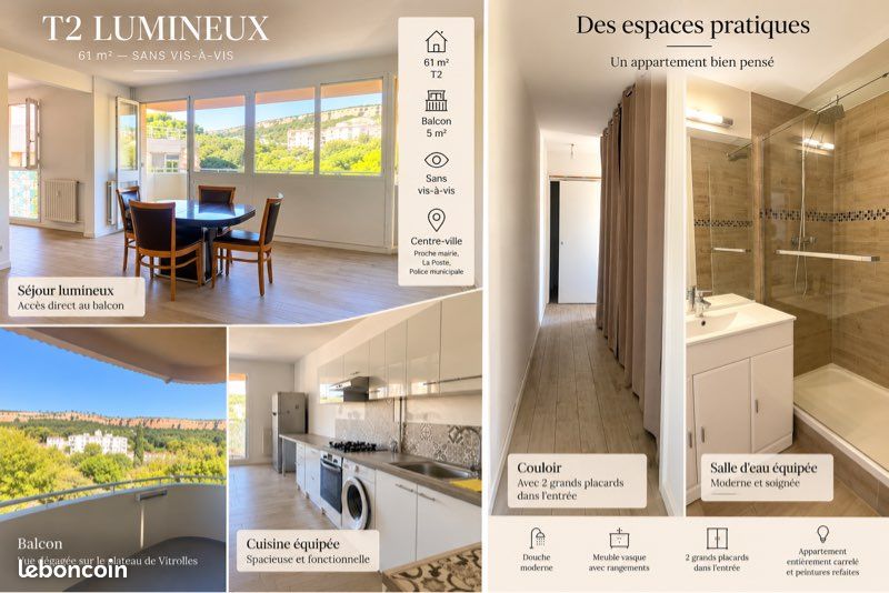 Appartement 2 pièces 61 m² · à Vitrolles · 61 m² · 155 000 €