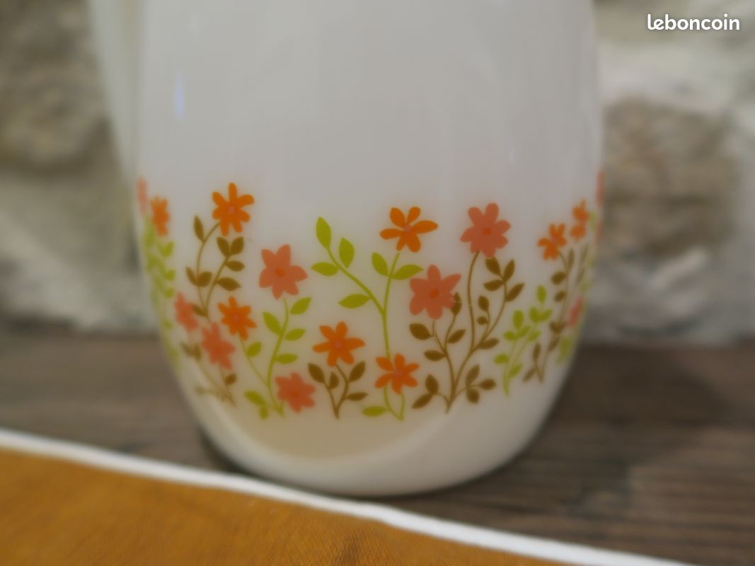 ARCOPAL VERSEUSE CARAFE Pichet Broc Veronica Myosotis Fleur Orange EUR 12,00 - FR