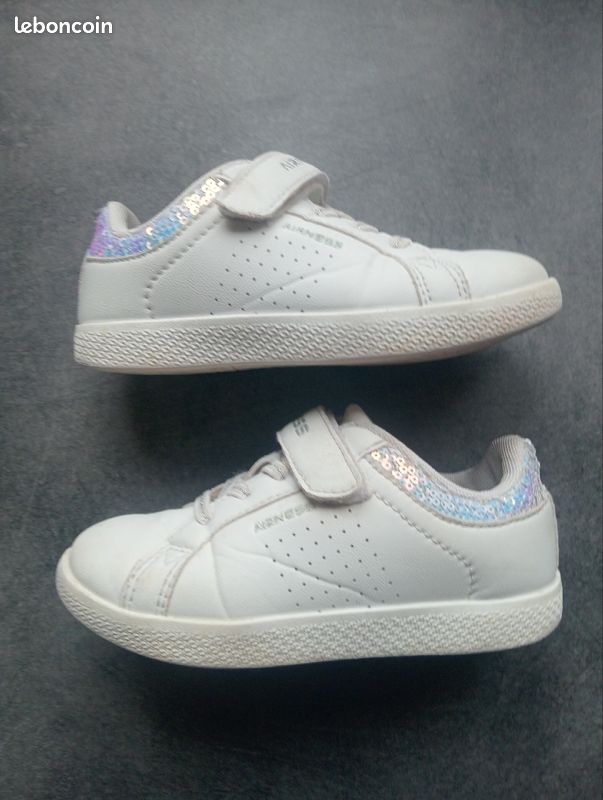 Basket fille Airness pointure 27 Blanche et paillettes Chaussures