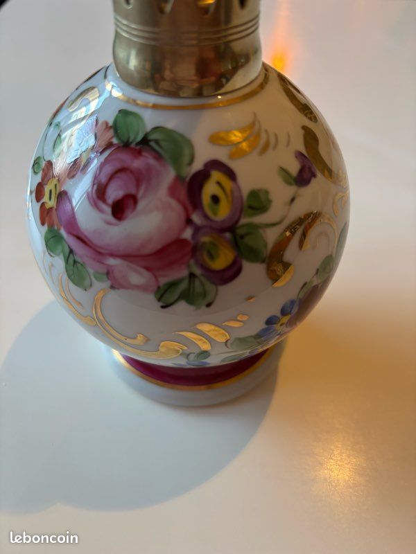 Lampe Berger Ancienne En Porcelaine émaillée Multicolore – Diffuseur De Parfum Vintage, Made In France