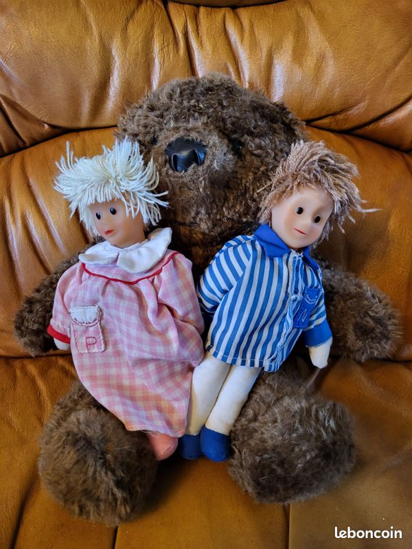 Poupée Nicolas Et Pimprenelle – Bonne Nuit Les Petits, ORTF, Vintage