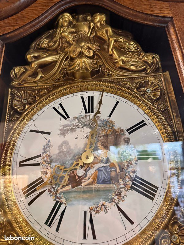 Horloge comtoise ancienne Paul Clauss à Reims mécanisme à