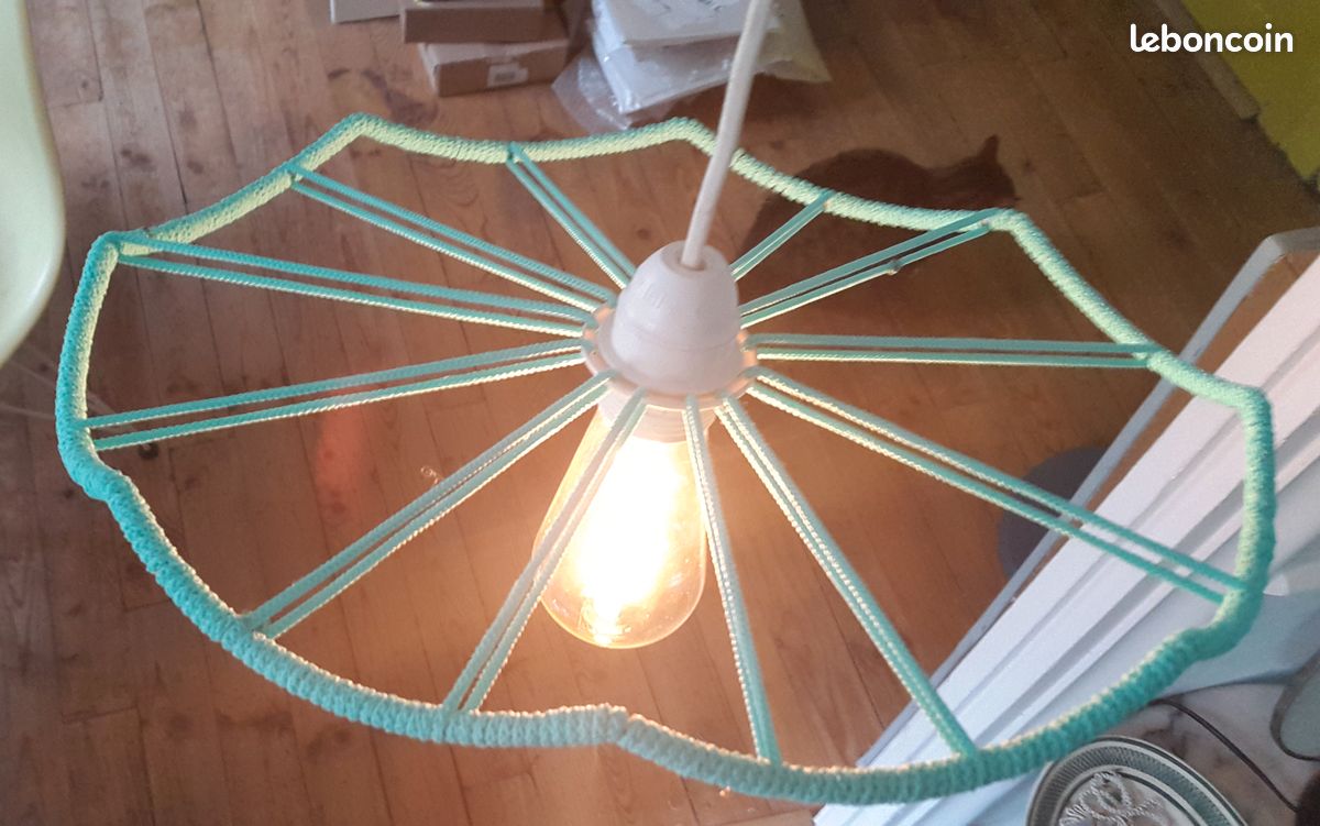 Suspension filaire turquoise soleil (image 6)
