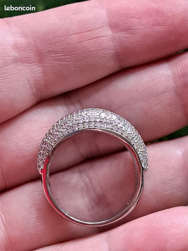 Bague Argent S925 Zircones blanc Style Moderne Ajouré Femme taille 63 (image 5)