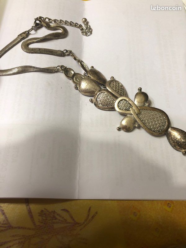 Collier Vintage Perles Multicolores - Ancien, Matière Plastique, Style Rétro