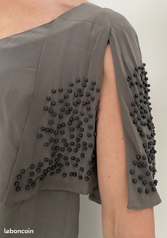Top Blouse T-40 Noir Et Doré - Pour Femme, Occasion Très Bon état