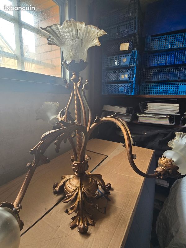 Ancien lustre bronze doré (image 10)