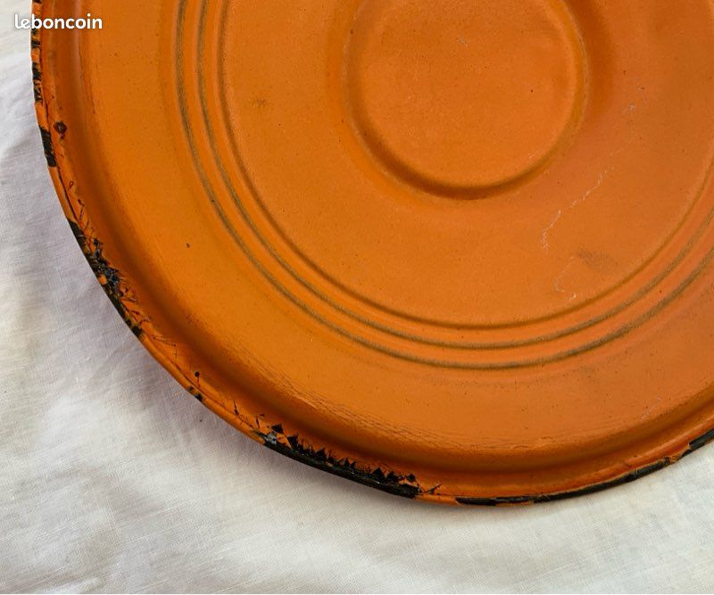 Poêlon/sauteuse vintage en acier emaillé orange volcanique, diamètre 26 cm (image 10)