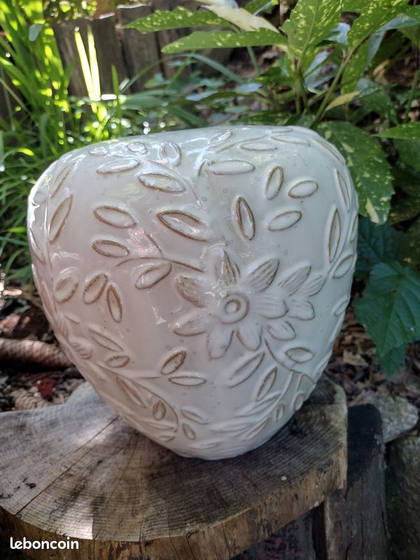 Vase céramique blanc (image 3)