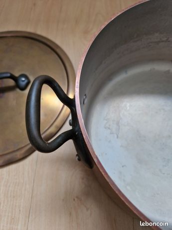 ANCIENNE GRANDE MARMITE Cuivre 30cm, 7,9 Kg, Dehillerin? French Copper Stockpot EUR 459,00