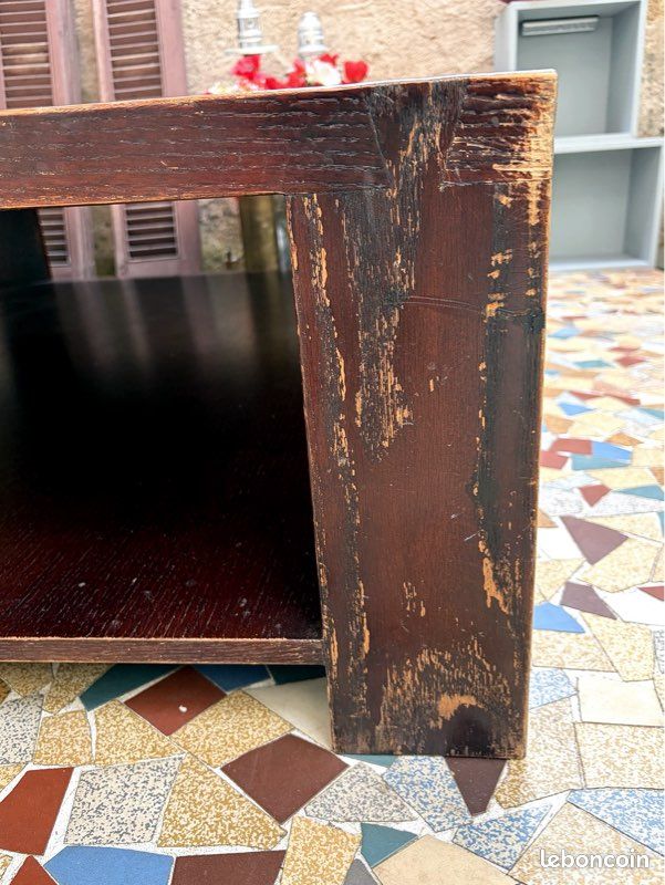 Grande table basse bois massif double plateau 160 x 120 cm (image 2)
