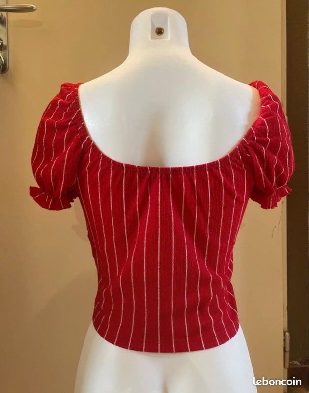 Haut Femme Jennyfer Taille M - Imprimé Léopard Noir Et Blanc - Viscose/élasthanne - Occasion TB état