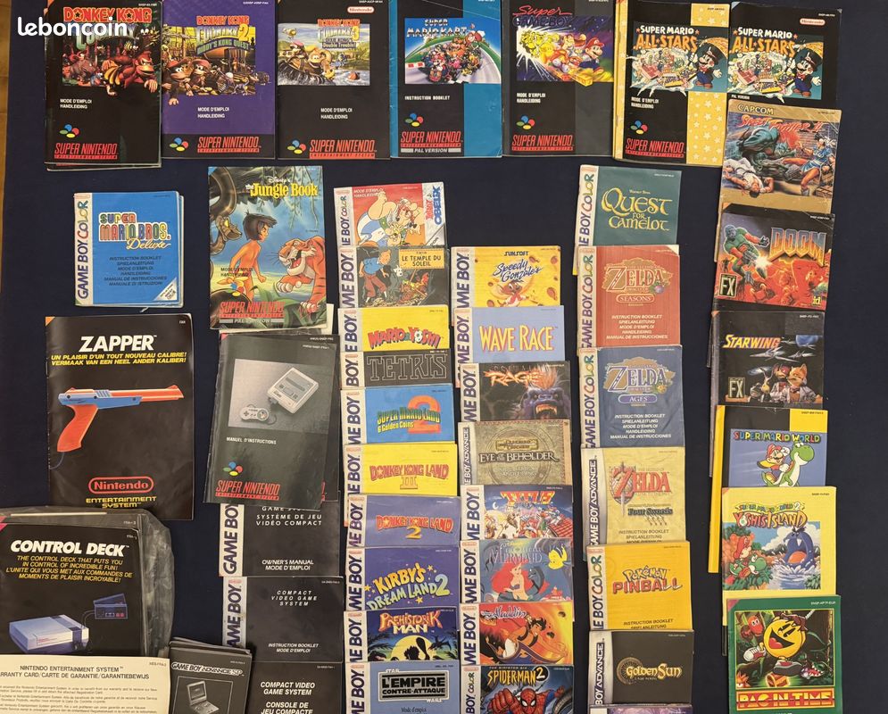 Notices version française en très bon état pour jeux et consoles Nintendo NES, Super NES, Game Boy, Game boy Color, Game boy pocket, Game Boy Advance GBA, DS (image 1)