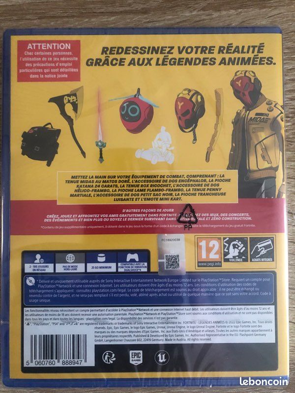 Fortnite - Légendes Animées [Code De Téléchargement] Pour PS4 - Version 2023 - Code Neuf Et Valide