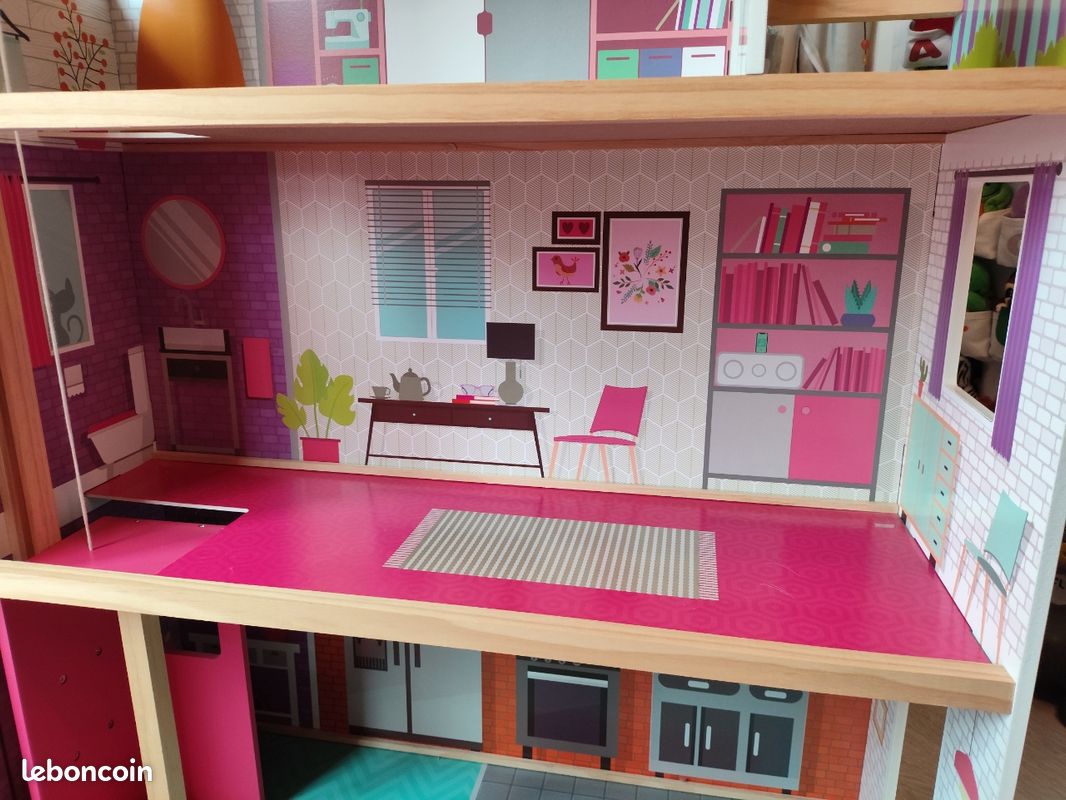 Grande maison de poupée avec ascenseur - Jeux - Jouets