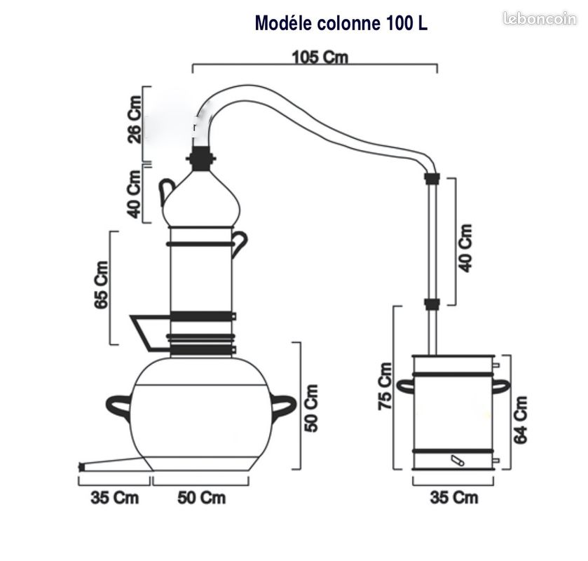 Alambic Traditionnel en Cuivre de 30 litres en cuivre