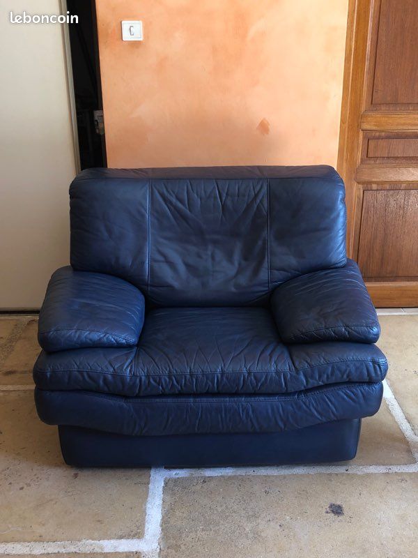 Fauteuil cuir vintage (image 1)