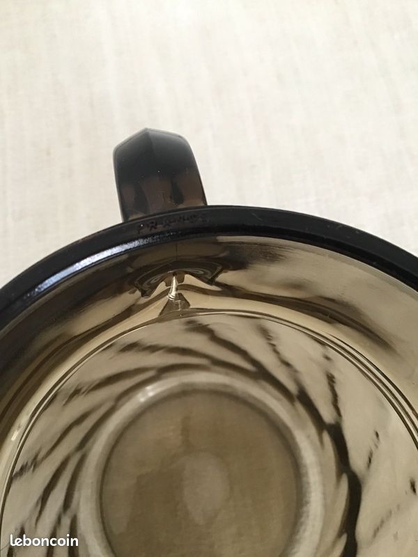 Pichet vintage en verre fumé marron (image 8)