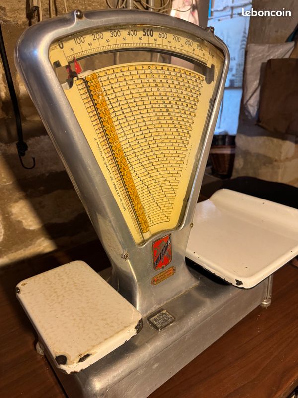 Ancienne Balance De Commerce Lutrana Début 20ème Avec Poids, Acier Inoxydable