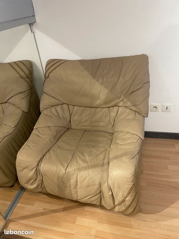 Fauteuil cuir vintage (image 1)