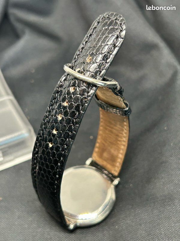 Bracelet De Montre Universal Genève Noir 18 Mm - Vintage - Pour Alpina