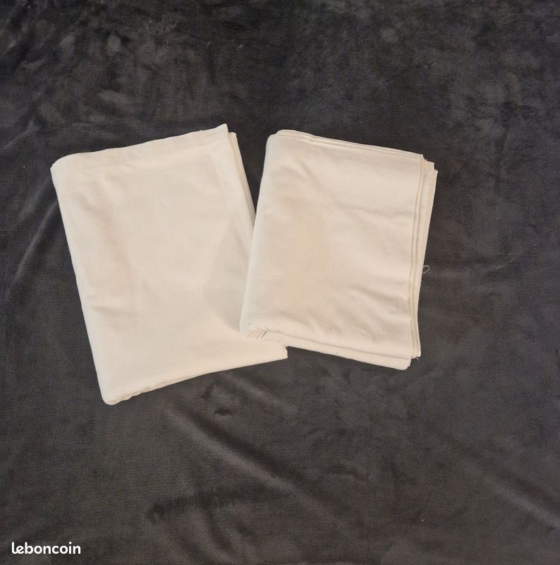 Draps ancien 100% pur coton 215 X300 brodé main (image 3)