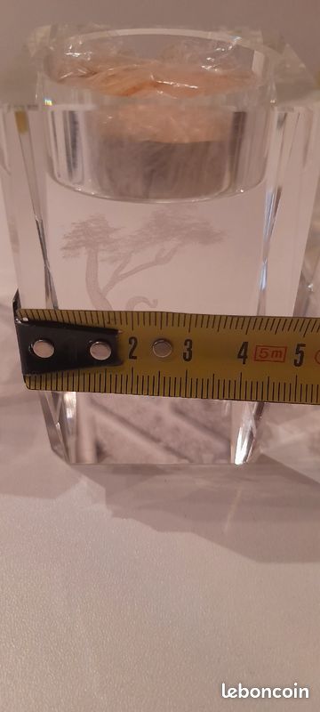 Lot de 2 bloc porte bougie et bloc cylindre en VERRE épais (image 18)