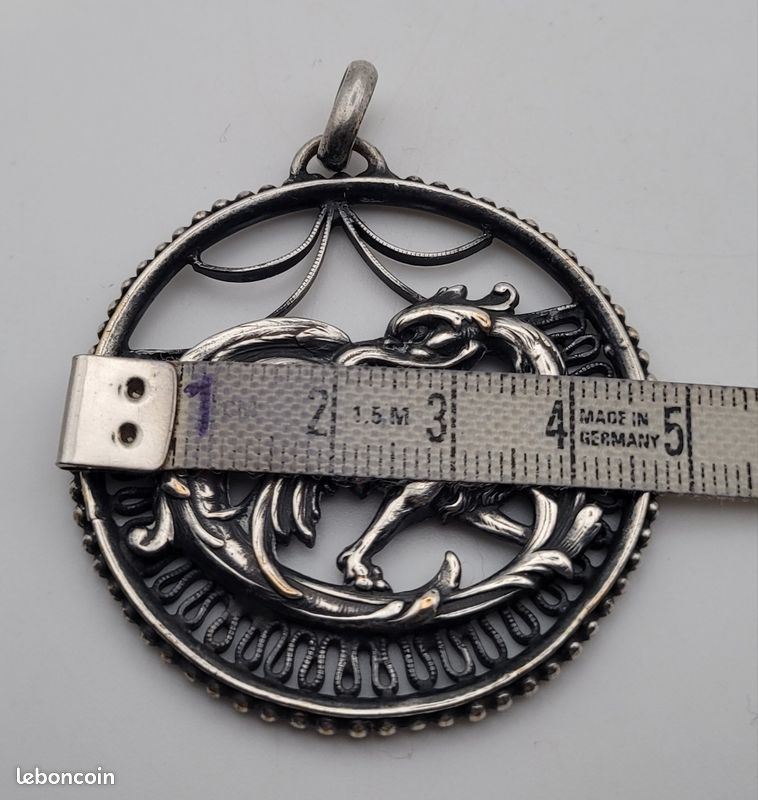 Pendentif Art Déco Argent Massif 925, Pierre Rouge & Marcassites - Vintage #K 19 - Montres & Bijoux
