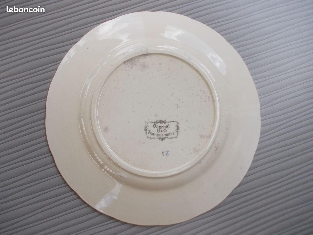 Ancienne Assiette " OBERNAI " U&C la Prieuse en bon état (image 2)
