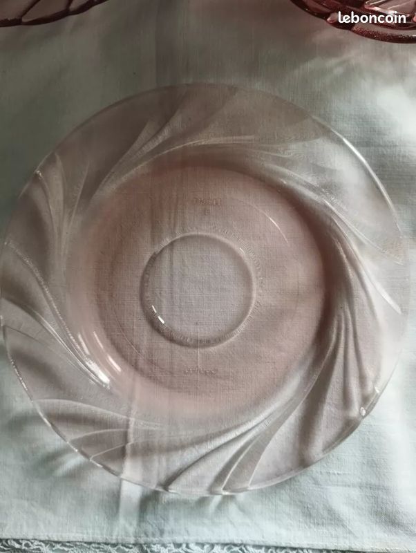 VERECO, 6 tasses en verre rose, vintage 1970-1980 (image 3)