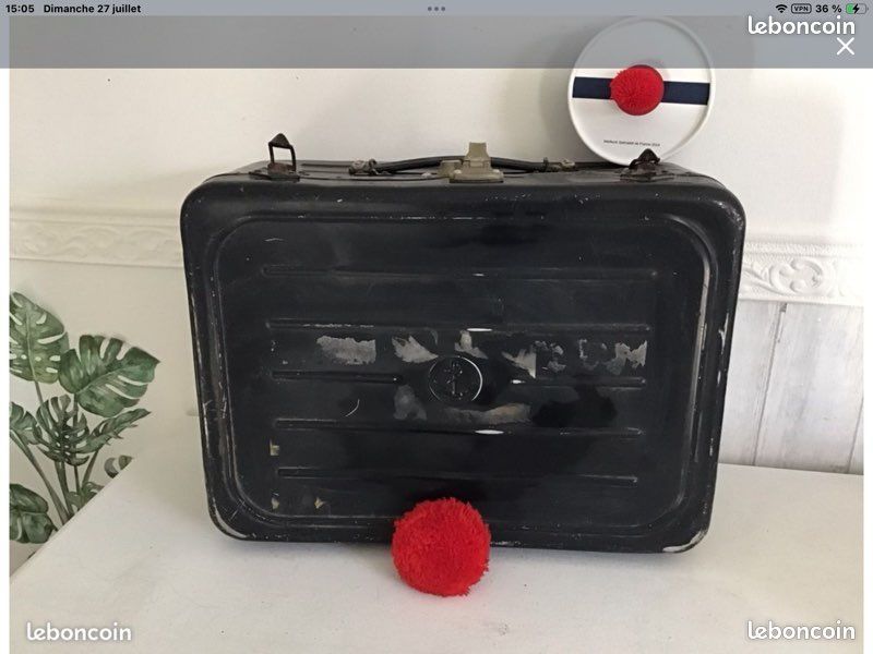 Ancienne Valise Marine Nationale - Métal Bleu - Vintage Années 1960 - Déco Industriel