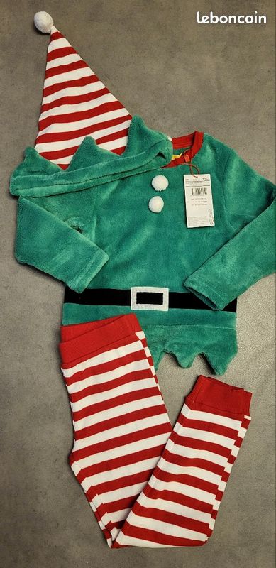 Lutin Pyjama Et Bonnet Naissance Pyjama Lutin De Noël Avec Bonnet