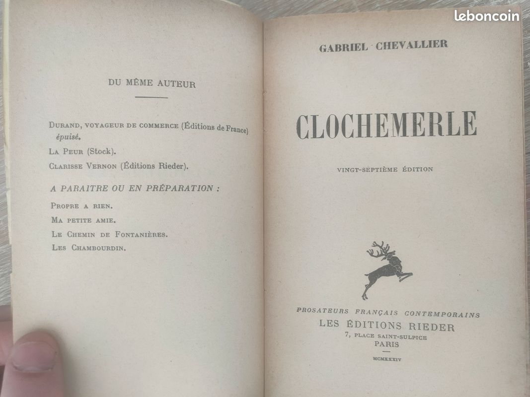 E6 – Clochemerle – Gabriel Chevallier – 1934 – Éditions Rieder (image 3)