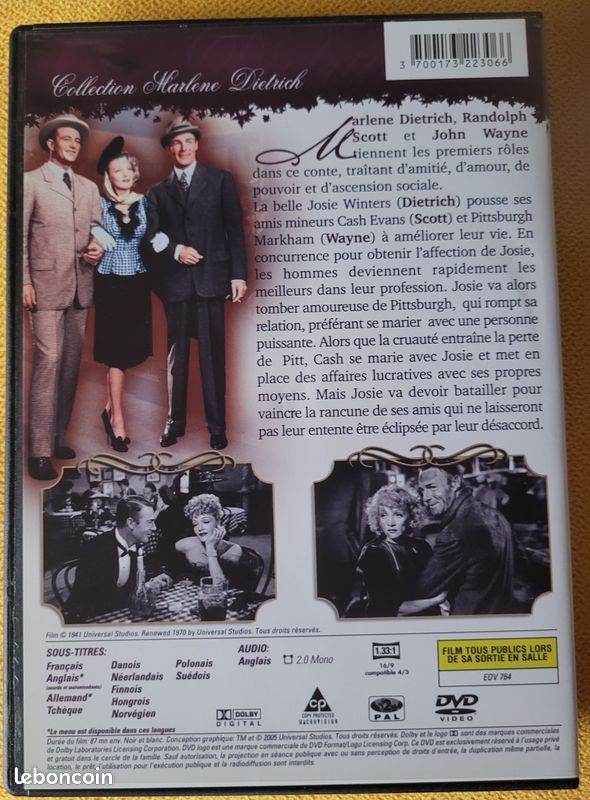 DVD Pittsburgh (1942) – Édition Officielle Collection Marlene Dietrich (John Wayne) (image 2)