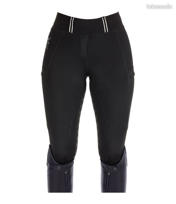 Legging d'équitation noir à fond intégral grip - Taille 46 (modèle Malena) (image 3)