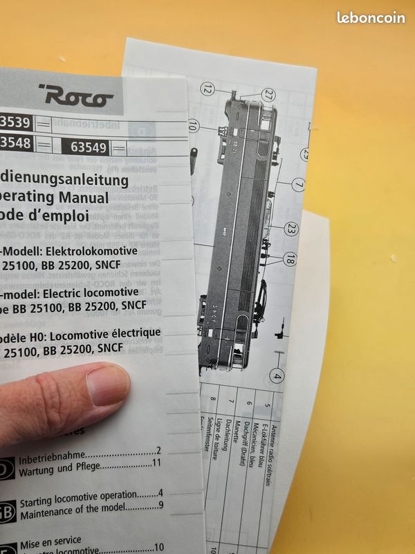 Locomotive électrique HO SNCF 25249 - ROCO 63548 - Modélisme Train - Boîte D'origine