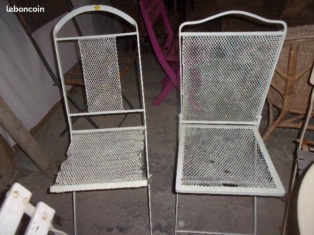 Chaises de jardin anciennes en métal (image 1)