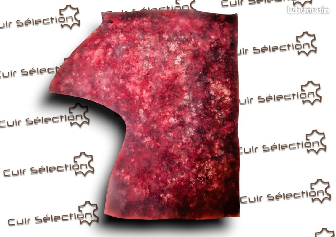 Cuir véritable tannage végétal Rouge Antic peau épaisseur 2 mm #599 (image 1)