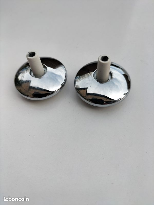 Poignées/boutons de meubles lots de 2 en acier chromé lourd couleur beige crème (image 4)