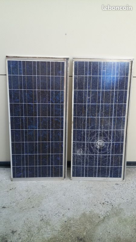 POUR BRICOLEUR Panneau PHOTOWATT 130Wc fonctionnant avec verre cassé + verre de remplacement (sur panneau ne fonctionnant pas) (image 1)