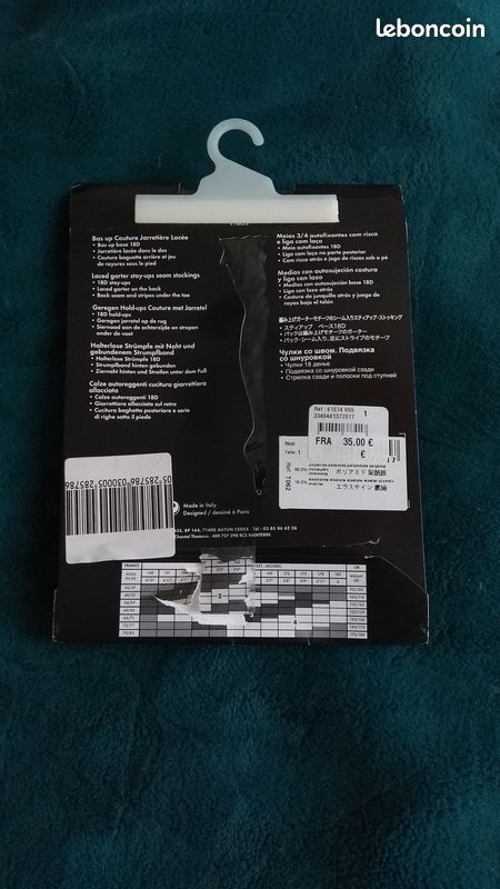 Bas Up Chantal Thomass Noir/Dentelle Taille 1 - Neuf Sous Emballage