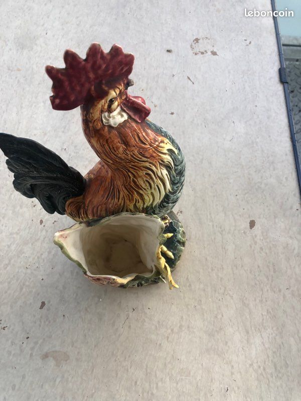 COQ / POULE – Céramique Peinte Laquée – Collection – Petite Taille (Excellent état)