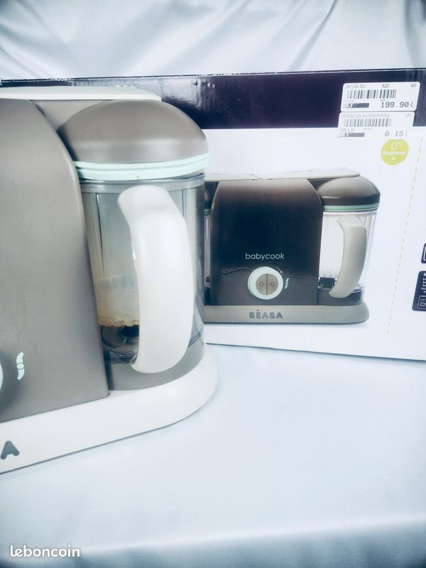 Béaba Babycook Duo Robot Cuiseur Mixeur – Taupe & Vert Eau TBE (image 9)