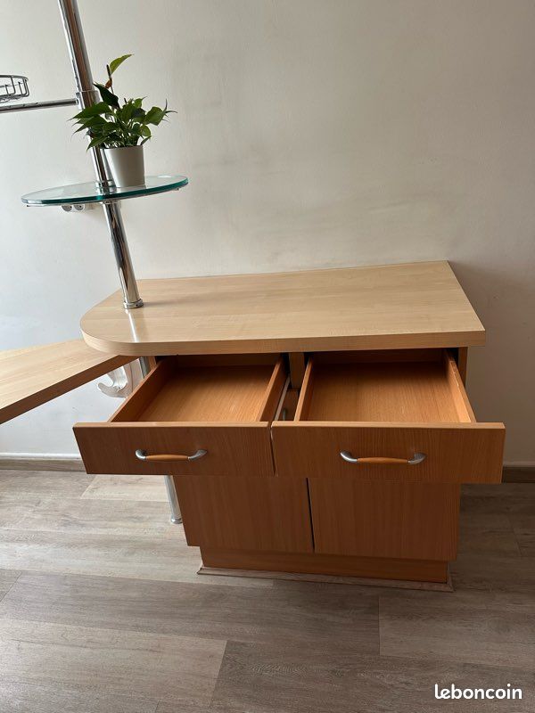 Vintage : Ensemble meuble + table amovible + colonne et chaises / Idéal pour petite cuisine (image 9)