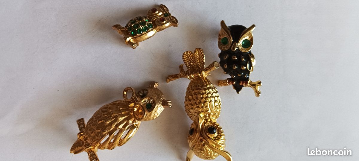 Lot de 4 broches "chouette" (image 1)