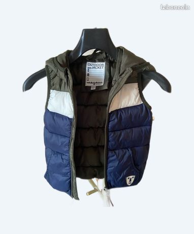 Gilet Sans Manches Garçon Hiver - Veste Polaire à Capuche - Taille 3 à 15 Ans - Nylon Et Polyester - Idéal 10-15°C
