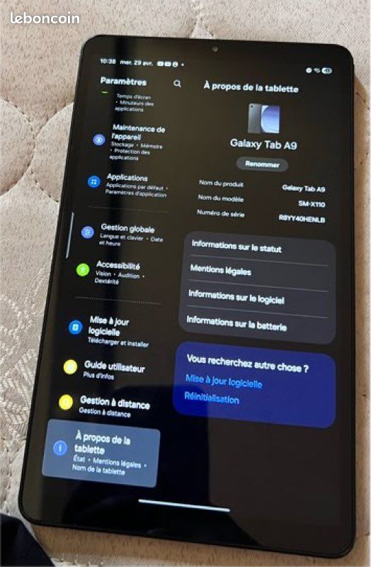 Tablette Samsung GALAXIE A9 (image 1)