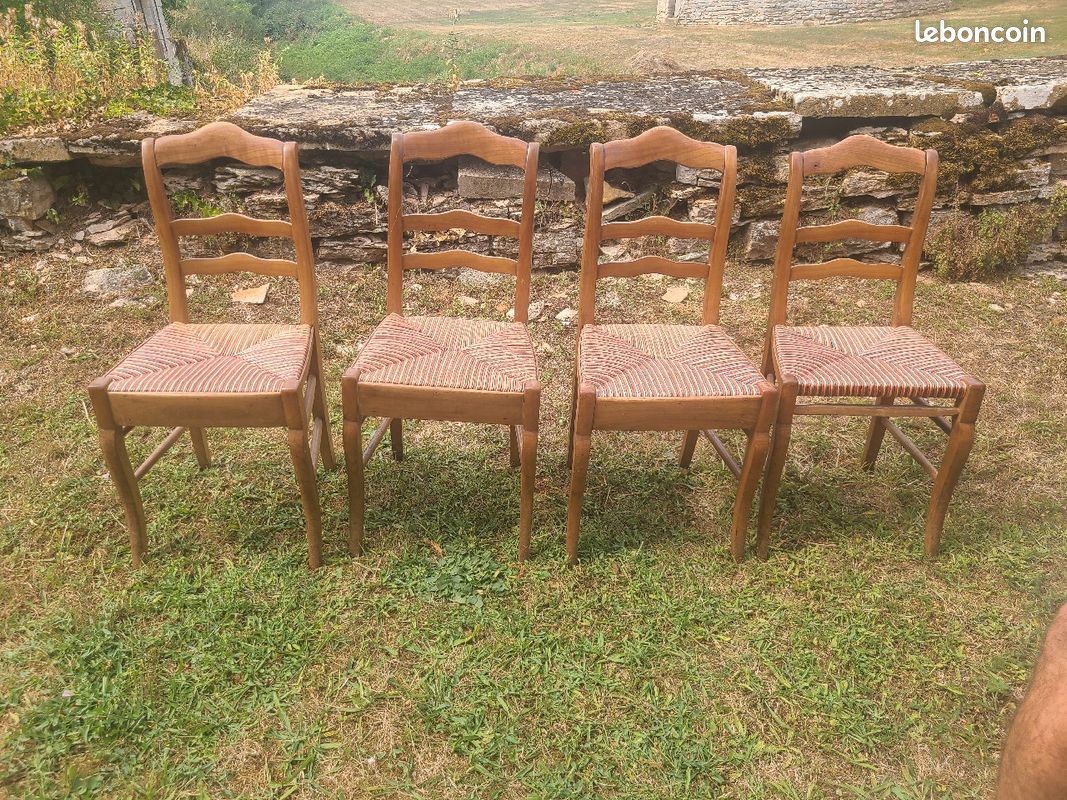Lot de 4 chaises en osier (image 1)