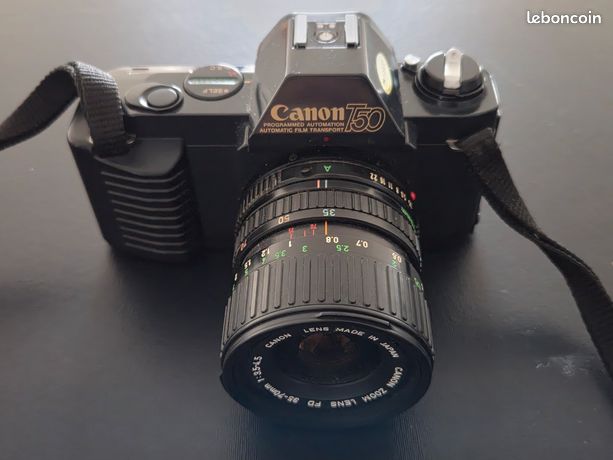 Appareil Photo Canon T50 Avec Zoom, Flash, Filtre Et Sacoche - Occasion En état De Marche